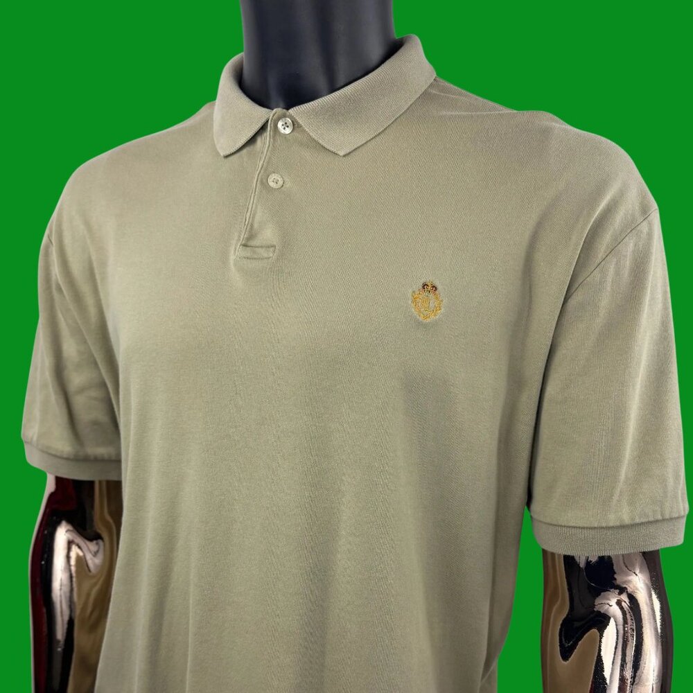 VTG Ralph Lauren Polo Beige Shirt Embroidered Royal Crest Classic Fit